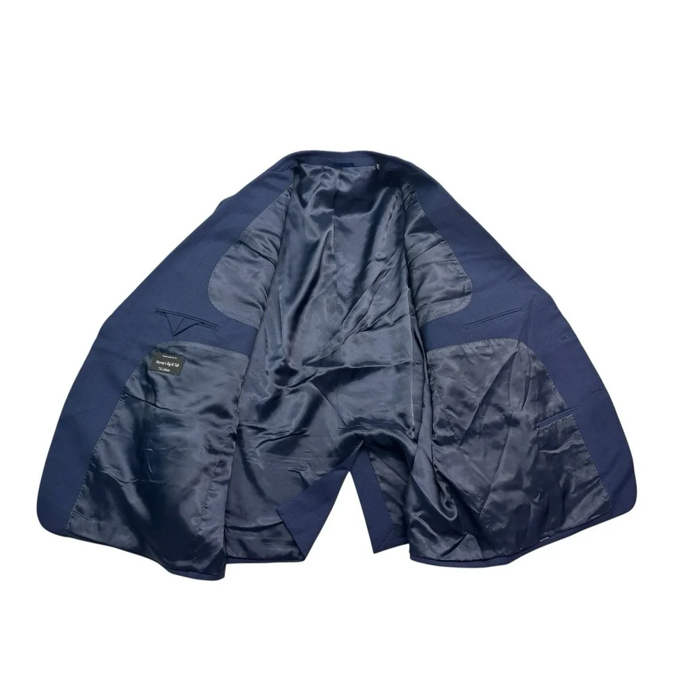 S‎ Cohen 56 R Navy Blue Blazer Jacket Sport Suit Coat All Season Wool Soft